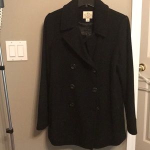 Wool pea coat black